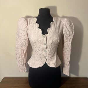 Cachet Light Pink Textured jacket with Button Accents